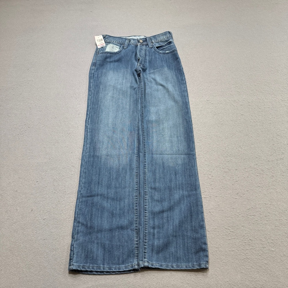 Boss Wide Leg Jeans Men's 29 Blue Medium Wash Denim Button Fly Relaxed Fit